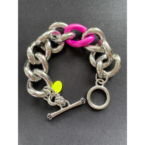 Juicy Couture Jewelry - Juicy Couture Chunky Link Pink Pace Bracelet